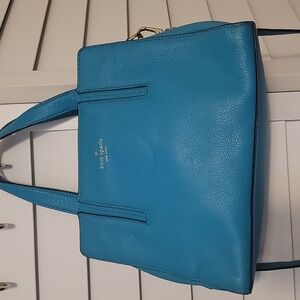 EUC Kate Spade blue two way bag with gold hardware